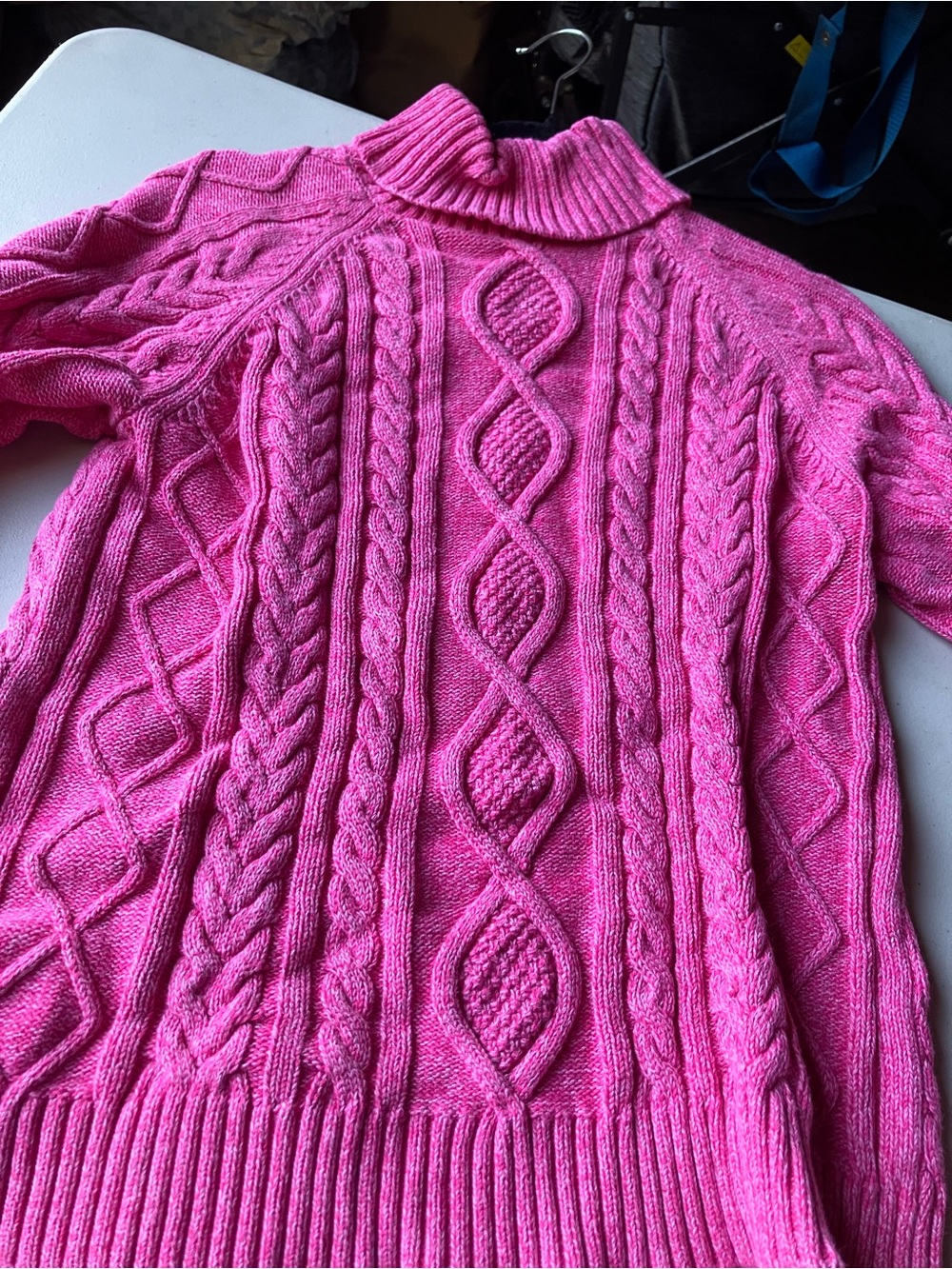 Appleseed's Hot Pink Cable Knit Turtleneck Sweater